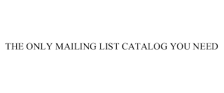 THE ONLY MAILING LIST CATALOG YOU NEED