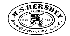 M.S. HERSHEY DEALER IN FINE CONFECTIONERY, FRUITS, NUTS, & C. SINCE 1895 HERSHEY'S COCOA