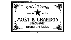 BRUT IMPERIAL MAISON FONDEE EN 1743 MOET & CHANDON CHAMPAGNE APPELLATION D'ORIGINE CONTROLEE EPERNAY-FRANCE