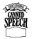 COOK'S ORIGINAL CANNED SPEECH