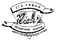 RICH'S ICE CREAM SPECIALTIES ITALIAN ICES COOKIES