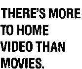 THERE'S MORE TO HOME VIDEO THAN MOVIES.