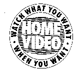 HOME VIDEO WATCH WHAT YOU WANT WHEN YOU WANT