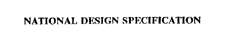 NATIONAL DESIGN SPECIFICATION