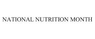 NATIONAL NUTRITION MONTH