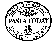 FOR HEALTH & HAPPINESS PASTA TODAY CAFEAND TAKE OUT SHOP