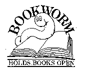 BOOKWORM HOLDS BOOKS OPEN