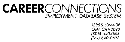 CAREER CONNECTIONS EMPLOYMENT DATABASE SYSTEM