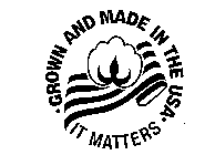 GROWN AND MADE IN THE USA IT MATTERS