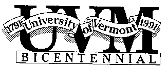 UVM BICENTENNIAL 1791 UNIVERSITY OF VERMONT 1991