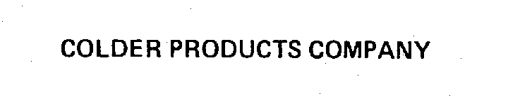COLDER PRODUCTS COMPANY