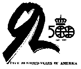 92 500 1492-1992 FIVE HUNDRED YEARS OF AMERICA