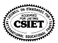 CSIET COUNCIL ON STANDARDS FOR INTERNATIONAL EDUCATIONAL TRAVEL ACCEPTED FOR LISTING