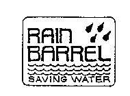 RAIN BARREL SAVING WATER