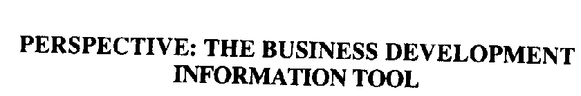 PERSPECTIVE: THE BUSINESS DEVELOPMENT INFORMATION TOOL