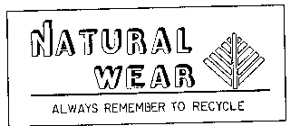 NATURAL WEAR ALWAYS REMEMBER TO RECYCLE