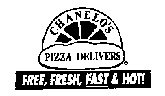 CHANELO'S PIZZA DELIVERS FREE, FRESH, FAST & HOT!