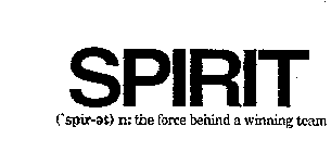 SPIRIT (SPIR-ET) N: THE FORCE BEHIND A WINNING TEAM