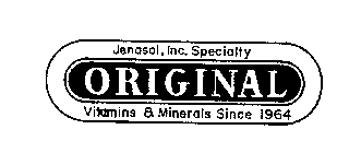 ORIGINAL JENASOL, INC. SPECIALTY VITAMINS & MINERALS SINCE 1964