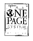 THE ONE PAGE SYSTEM INFOTRAC
