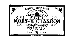 MOET & CHANDON BRUT IMPERIAL CHAMPAGNE APPELLATION D'ORIGINE CONTROLEE EPERNAY FRANCE FONDE EN 1743 BRUT 1743