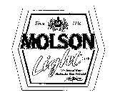 MOLSON LIGHT BEER M CANADA SINCE 1786 