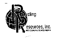 RECYCLING RESOURCES, INC. RECYCLING WASTE INTO PROFITS