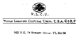 W.L.C.U. WORLD LEBANESE CULTURAL UNION, U.S.A. CORP