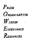 PRIDE ORGANIZATION WISDOM EXPERIENCE RESOURCES