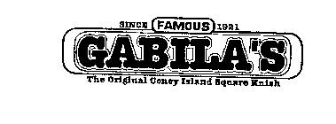 GABILA'S THE ORIGINAL CONEY ISLAND SQUARE KNISH SINCE FAMOUS 1921