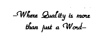 -WHERE QUALITY IS MORE THAN JUST A WORD-