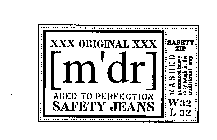 [M'DR] SAFETY JEANS XXX ORIGINAL XXX AGED TO PERFECTION SAFETY ZIP