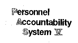 PERSONNEL ACCOUNTABILITY SYSTEM V