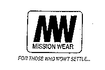MW MISSION WEAR FOR THOSE WHO WON'T SETTLE...