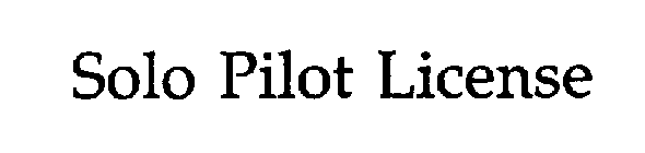 SOLO PILOT LICENSE