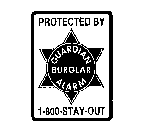 PROTECTED BY GUARDIAN BURGLAR ALARM 1-800-STAY-OUT