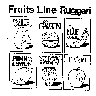 FRUITS LINE RUGGERI WHITE PEAR GREEN WALNUT BLUE BANANA PINK LEMON YELLOW STRAWBERRY LILAC APPLE