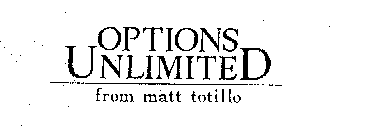OPTIONS UNLIMITED FROM MATT TOTILLO