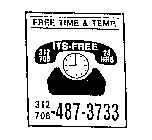 FREE TIME & TEMP. IT'S FREE 312 703 487-3733 24 HRS