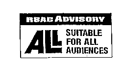 RSAC ADVISORY ALL SUITABLE FOR ALL AUDIENCES