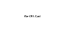 THE CPA CARD