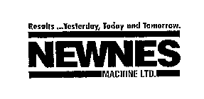RESULTS YESTERDAY, TODAY AND TOMORROW NEWNES MACHINE LTD.