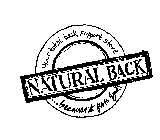 NATURAL BACK BECAUSE IT FEELS GOOD YOUR TOTAL BACK SUPPORT STORE