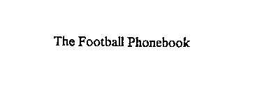 THE FOOTBALL PHONEBOOK