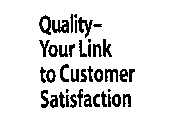 QUALITY--YOUR LINK TO CUSTOMER SATISFACTION