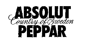 ABSOLUT COUNTRY OF SWEDEN PEPPAR