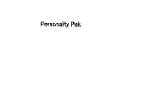 PERSONALITY PAK