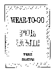 WEAR TO GO POUR LA VILLE PARIS MARTINI