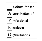 INSTITUTE FOR THE ACCREDITATION OF PROFESSIONAL EMPLOYER ORGANIZATIONS