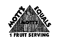 MOTT'S EQUALS 1 FRUIT SERVING